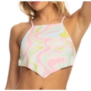 Roxy Tropic Hype Crop Bikini Top L NWT